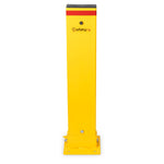 Yellow Fold-Down Parking Bollard with Base Plate