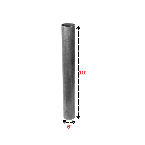 Stainlesss bollard 6" by 10'