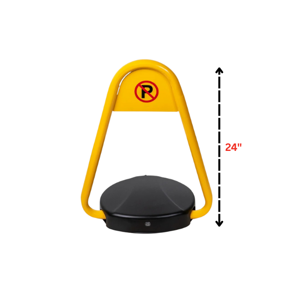 Yellow Base Plated Remote Controlled Parking Bollard