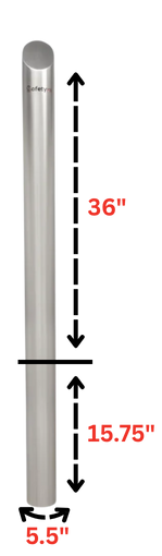 Stainless Steel In Ground Padlock Removable Safety Bollard