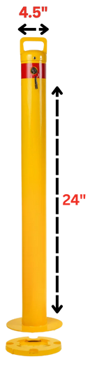 Yellow Base Plated Removable Bollard