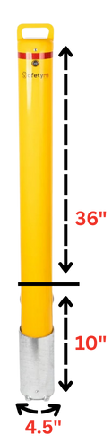 Yellow In Ground Removable Bollard