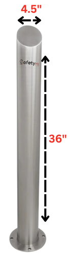 Stainless Steel Base Plated Fixed Safety Bollard
