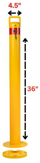 Yellow Base Plated Removable Bollard