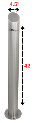 Stainless Steel Base Plated Fixed Safety Bollard