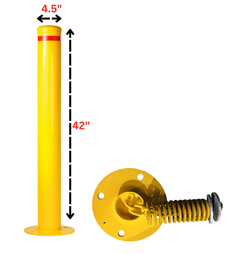 Yellow Base Plated Flexible Bollard
