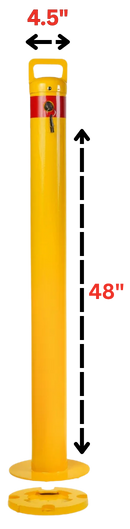 Yellow Base Plated Removable Bollard