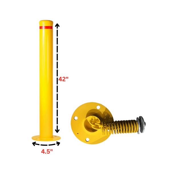 Yellow Base Plated Flexible Bollard