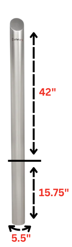 Stainless Steel In Ground Fixed Safety Bollard