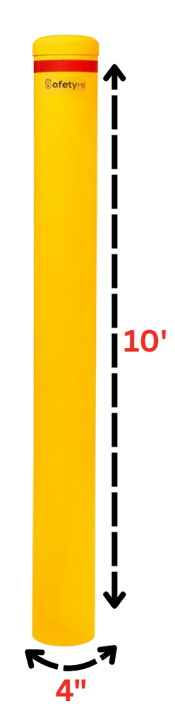 Yellow Schedule 40 Flat Cap In Ground Fixed Safety Bollard