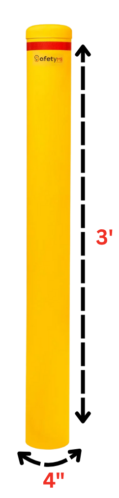 Yellow Schedule 40 Flat Cap In Ground Fixed Safety Bollard