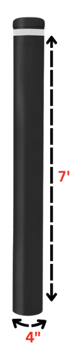 Black Schedule 40 Flat Cap In Ground Fixed Safety Bollard
