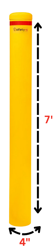 Yellow Schedule 40 Flat Cap In Ground Fixed Safety Bollard