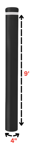 Black Schedule 40 Flat Cap In Ground Fixed Safety Bollard