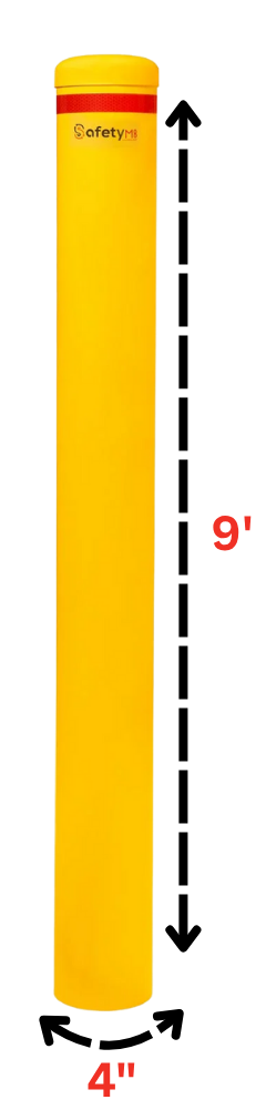 Yellow Schedule 40 Flat Cap In Ground Fixed Safety Bollard