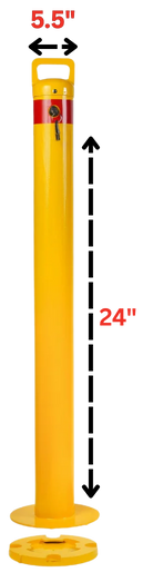 Yellow Base Plated Removable Bollard