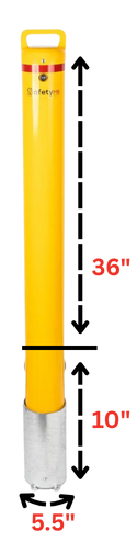 Yellow In Ground Removable Bollard