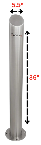 Stainless Steel Base Plated Fixed Safety Bollard
