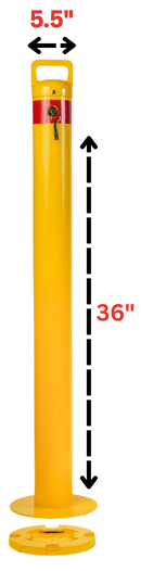 Yellow Base Plated Removable Bollard