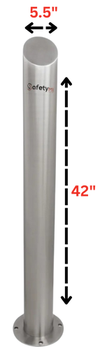 Stainless Steel Base Plated Fixed Safety Bollard