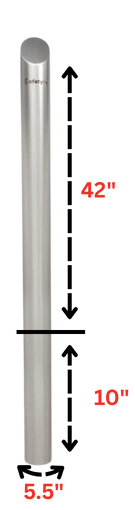 Stainless Steel In Ground Padlock Removable Safety Bollard