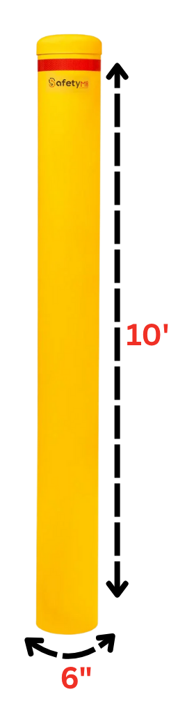 Yellow Schedule 40 Flat Cap In Ground Fixed Safety Bollard