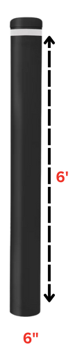 Black Schedule 40 Flat Cap In Ground Fixed Safety Bollard
