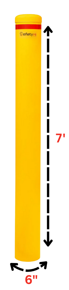 Yellow Schedule 40 Flat Cap In Ground Fixed Safety Bollard