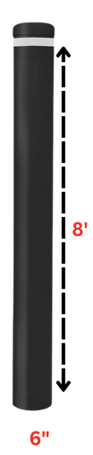 Black Schedule 40 Flat Cap In Ground Fixed Safety Bollard