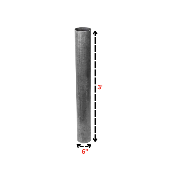 Stainlesss bollard 6" by 3'